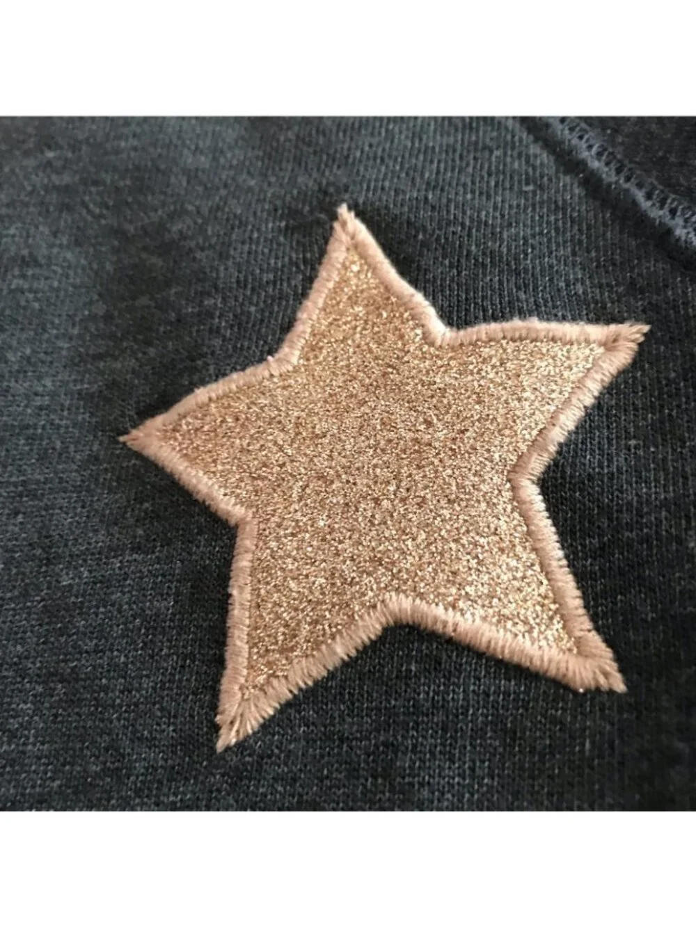 Crewcuts Pullover Top Girls 14 Glitter Gold Hearts Stars Gray Sweatshirt BTS